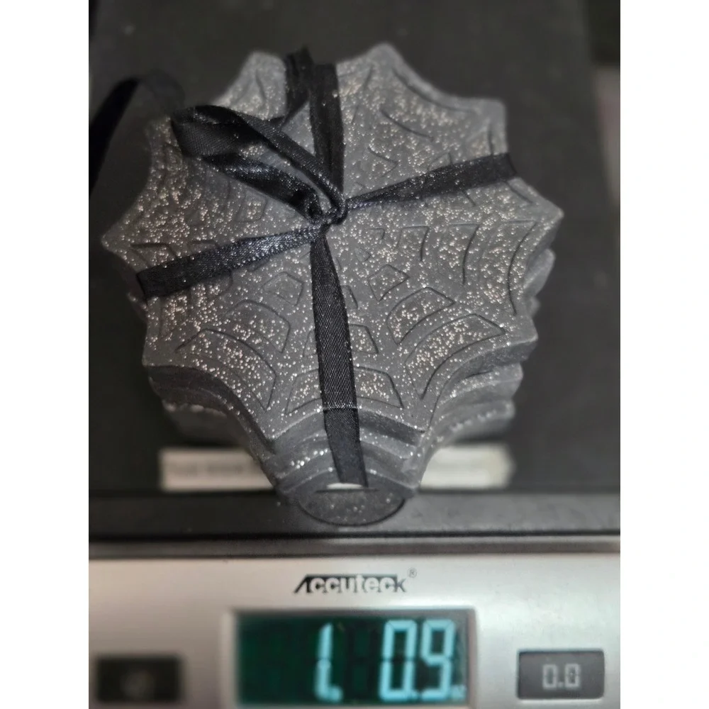 Spider Web Coasters Set of 4 Charcoal Grey Silver Glitter Halloween Gothic Decor